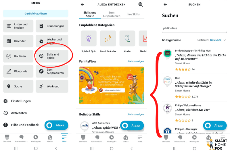 In der Amazon Alexa App werden